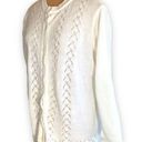 Only Vintage  Necessities Cardigan Sweater Off White Round Neck Crocheted Knit Photo 5