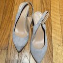 Lewit Suede Slingback Chunky Block Breathable Coastal Court pumps pointed soft leather Designer Luxury sandals heels Gray Size 8 Photo 1