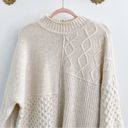 American Eagle Cream Fall Patchwork Mock Neck Sweater Photo 2