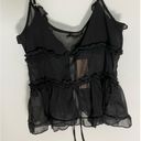 Micas Aegean Sea Tied Fly Away Top Sheer Ruffled Tank SZ M NWT Photo 8