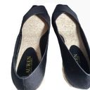 Ralph Lauren ❤️ Lauren  Black Silk Wedge Heels 10B Photo 2