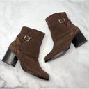 Ralph Lauren NEW  Suede Equestrian Block Heel Ankle Booties Boots Brown Preppy 10 Photo 1