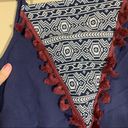 THML ✨  Blue Aztec Tassel Tank Top Small Photo 3