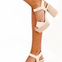 Soda Nude Faux Leather Chunky Heel Platform  Photo 2