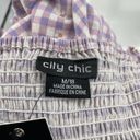 City Chic NWT  Floral Gingham Cottagecore Knee Length Dress Purple Pockets sz 18 Photo 7