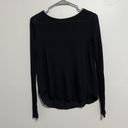 Vince  Black Modal and Silk Mixed Media Long Sleeve Top Size XS Photo 1