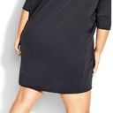 City Chic NWT  Black Oversize Longline 3/4 Sleeves Relaxed Crew Neck Top Size 18 Photo 1