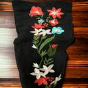 Qupid  Miss 10 Embroidered Floral Thigh High Boots Black Faux Suede Size 5.5‎ Photo 6