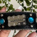 Vintage Boho Blue Jeweled Western Belt SZ S Silver Hardware Photo 8