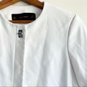 ZARA  Basic White Blazer No Collar Button up Size Small Photo 2