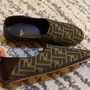 Fendi  Tobacco Fabric and Lamb Leather Black Ebony Loafer size 40 Photo 0