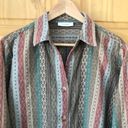 Dress Barn Vintage  Calico Stripe Button Front Shirt Plus Size 1X Photo 2