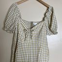 NWOT GINGHAM COTTAGECORE JUMPSUIT Tan Size L Photo 2