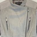 BCBGMAXAZRIA  Womens M Olympia Gray Faux Leather Moto Jacket Biker Classic Photo 2