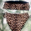 Good American  Cheetah Leopard Print Reversible Bandeau Cheeky Bikini Set Size XL Photo 3