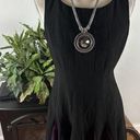 Tommy Hilfiger  Womens Black And Purple Sleeveless Fit & Flare Dress 6 Photo 3