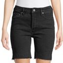 Free People  Avery Black Denim Bermuda Cut Off Button Fly Jean Shorts 28" Photo 0