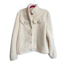 Pink Lily  Womens Cream Sherpa Button Up Oversized Jacket Size XL Photo 0