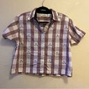 Christopher & Banks Cat Vtg feline plaid 90s button up retro grandpa grandma core checkered gingham Photo 2