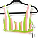 Daisy Dippin' 's Womens Size Medium Bikini Top Swimwear Guava Beach Stripe NWT Photo 0