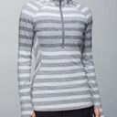 Lululemon  Race Your Pace 1/2 Zip, Marshmallow Stripe Heathered Slate Photo 0