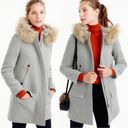 J.Crew  Chateau Parka Italian Wool Stadium Cloth Coat Fur Hood B3901 Gray 00 Photo 1