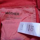 ma*rs NWT Mother Hustler Ankle Fray in  Red High Rise Bootcut Crop Jeans 30 Photo 3