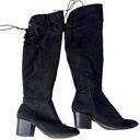 City Classified Black Suede High Over the Knee Zip Ankle Lace Up Boots Size 8 Photo 0