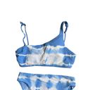 BECCA by Rebecca virtue BECCA 2 Piece Swimsuit Blue White Size M/L‎ Bikini Tie Dye One Shoulder Photo 2