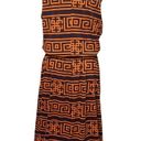 LuLaRoe  Summer Sleeveless Scoop Neck Dress Elastic Waist Orange Geometric Sz 2XL Photo 2