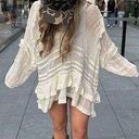 Free People Tamasi Ruffle Tunic in Ivory Size Small Photo 0