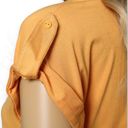 Cable & Gauge  Dolman Short Sleeve Top Split Neck Light Yellow Orange Size S Photo 3