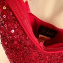 La Femme  Hot Pink Strapless Sequin Long Prom Gown Dress Rhinestone Accent 0 Photo 8