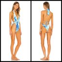 frankie's bikinis 💕💕 Molly One Piece Swimsuit Aqua Tie Dye Crushed Velvet S NWT Photo 2