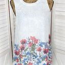 AGB Floral Lace Print Sleeveless Blouse Blue White Small Photo 0