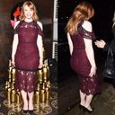 Alexis Evie women’s burgundy cold shoulder lace midi sheath dress size S small Photo 11