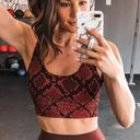 Balance Athletica  Red Snakeskin Print Sports Bra Small Photo 0