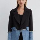 Denim And Black Blazer Photo 0