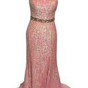 Sherri Hill  New Pink Fully Embellished Breaded Sequin Strapless Gown Womens Sz 6 Photo 0