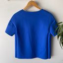 J Brand J.Brand Shirt Womens Small Blue Neoprene Structured Professional Summer Funky Photo 2