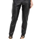 Commando  Black Faux Leather Joggers Four Way Stretch Pockets Women's Size XL Photo 0