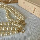 American Vintage Vintage “Morgana” Gold Hook Clasp Three Strand Pearl Necklace Chunky Statement Photo 10