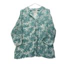 The Moon Pineapple Womens Blouse sz L Leaf Hawaii Print Button up Photo 0