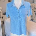 Polo Baby Blue Terry Top Button  Short Sleeve Crop Womens Small NEW Photo 0