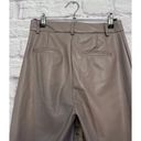 7 For All Mankind  Wide Leg Vegan Leather Cropped Pants Light Taupe Size XS Photo 4