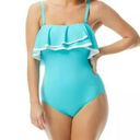 Coco reef Contours by  Womens Ruffle Strapless One Piece Swimsuit Blue 16 40C NWT Photo 1