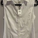 Calvin Klein  Sleeveless Blouse-NEW Medium White/Blu Pinstriped Ret$60 Photo 0