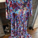 Terra & Sky  Plus Size High Low Maxi Spring Colors size 14W Scoop Neckline Photo 3