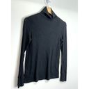 LNA  Revolve Long Sleeve Shirt Women’s Black Turtleneck Ribbed V-neck Size Small Photo 2