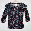 Free People  Floral Knit Top Size XS‎ Photo 2